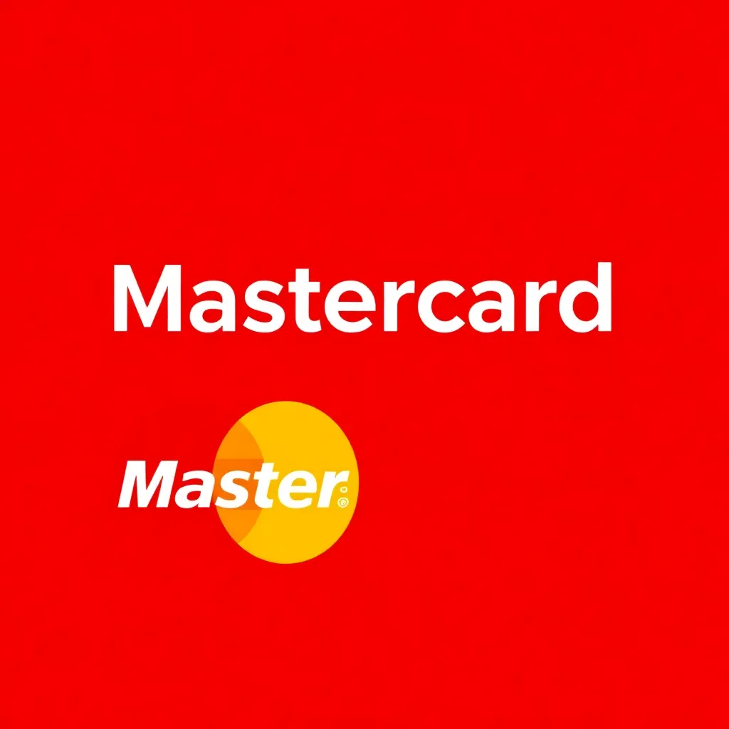 Mastercard payment logo red background with white text