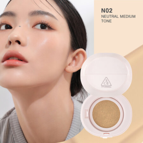 Phấn-nước-3CE-Fitting-Mesh-Cover-Cushion - N02-Da-trung-tính