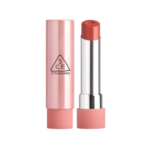 Son 3CE Glazy Lip Glow - 33 Cool Sweetie - Đỏ Cam Ấm